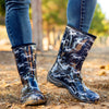 Sloggers Women's Mid-Calf 10" Boot in Black-White Polka Dot