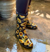 Sloggers Women's Mid-Calf 10" Boot in Black-White Polka Dot
