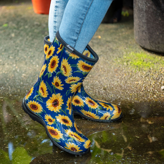 Sloggers Women's Mid-Calf 10" Boot in Sunflower Blue