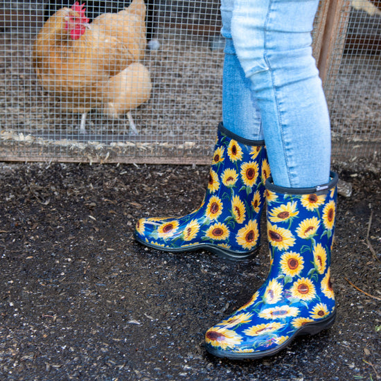 Sloggers Women's Mid-Calf 10" Boot in Sunflower Blue