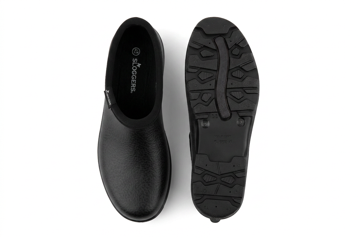 Sloggers Men's Original Garden Shoe in Leather Black