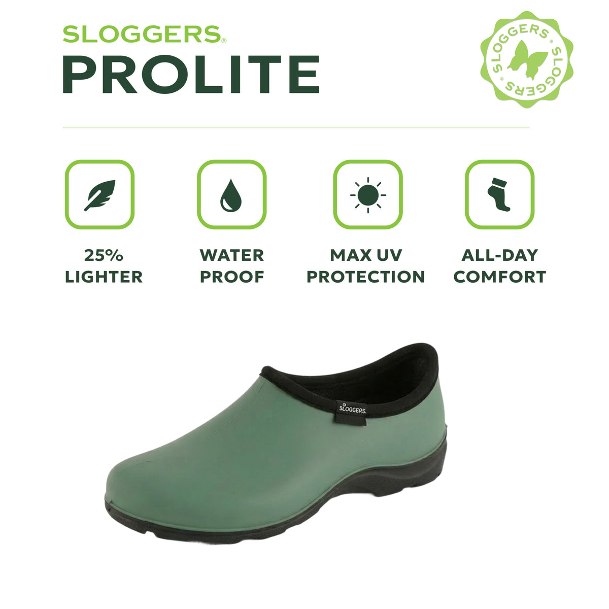 Sloggers Men's ProLite Slip-Ons in Rainforest Green