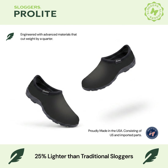 Sloggers Women's ProLite Slip-Ons in Recycled Black