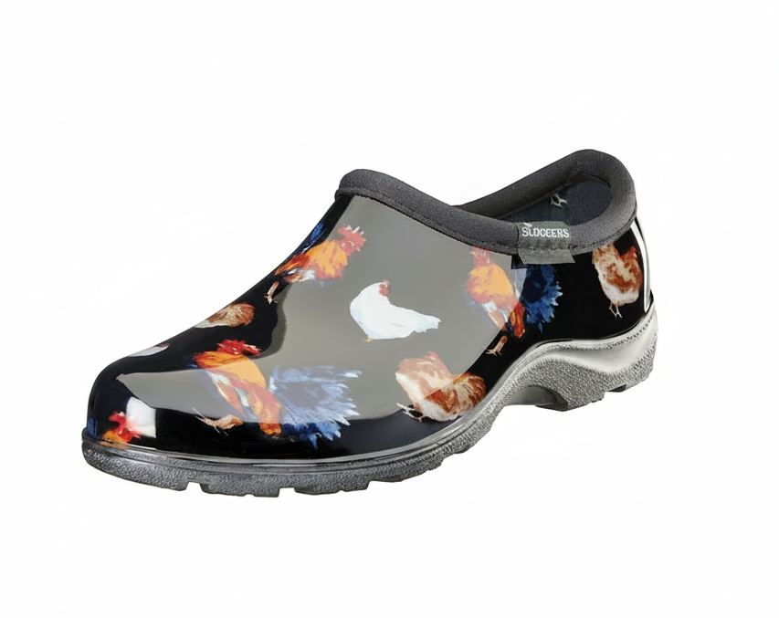 Sloggers Women's Original Garden Shoe in Bold Poppies Light Green