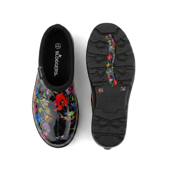 Sloggers Women's Original Garden Shoe in In Fields Black