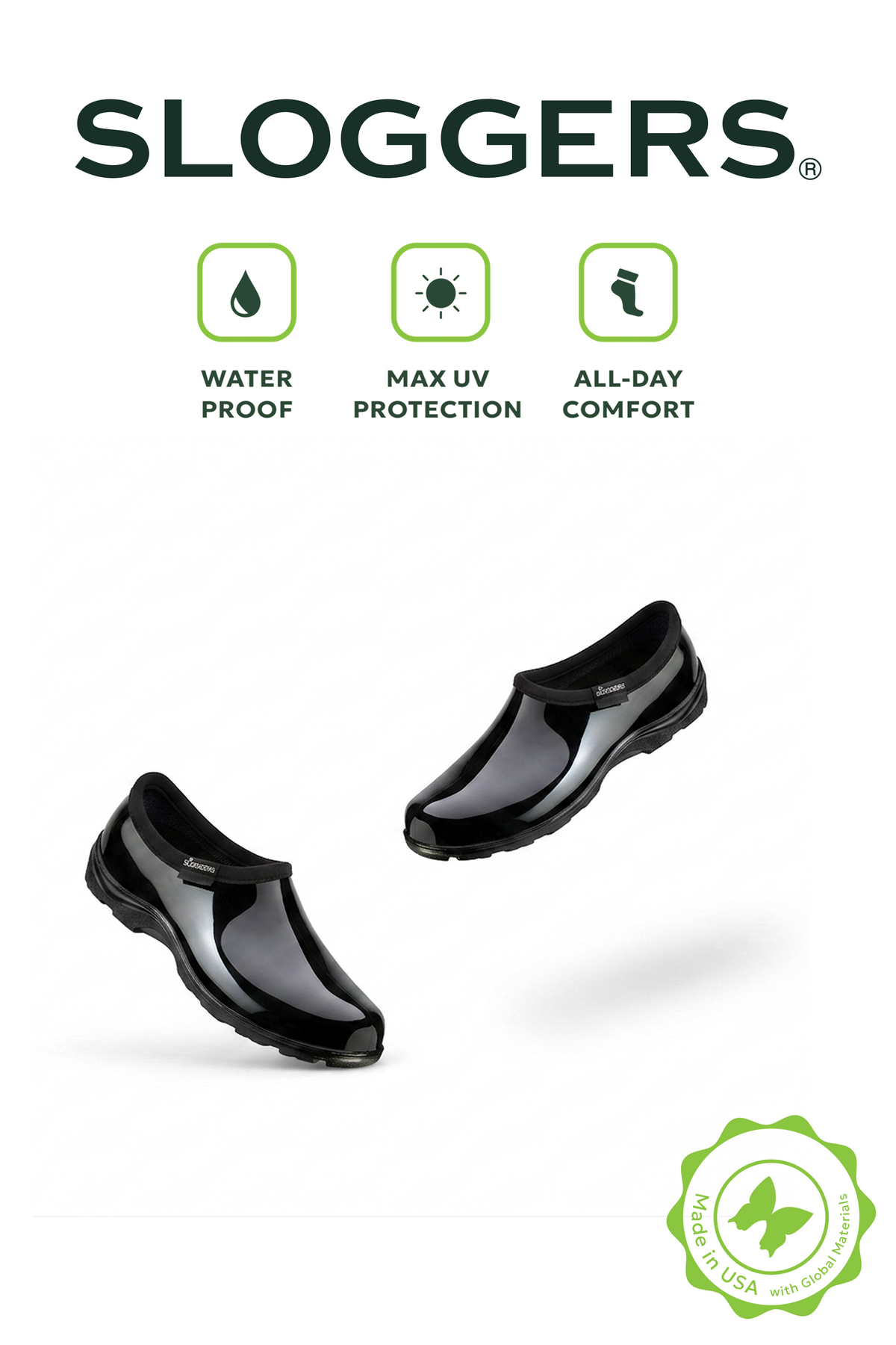 Sloggers Women's Original Garden Shoe in Solid Black