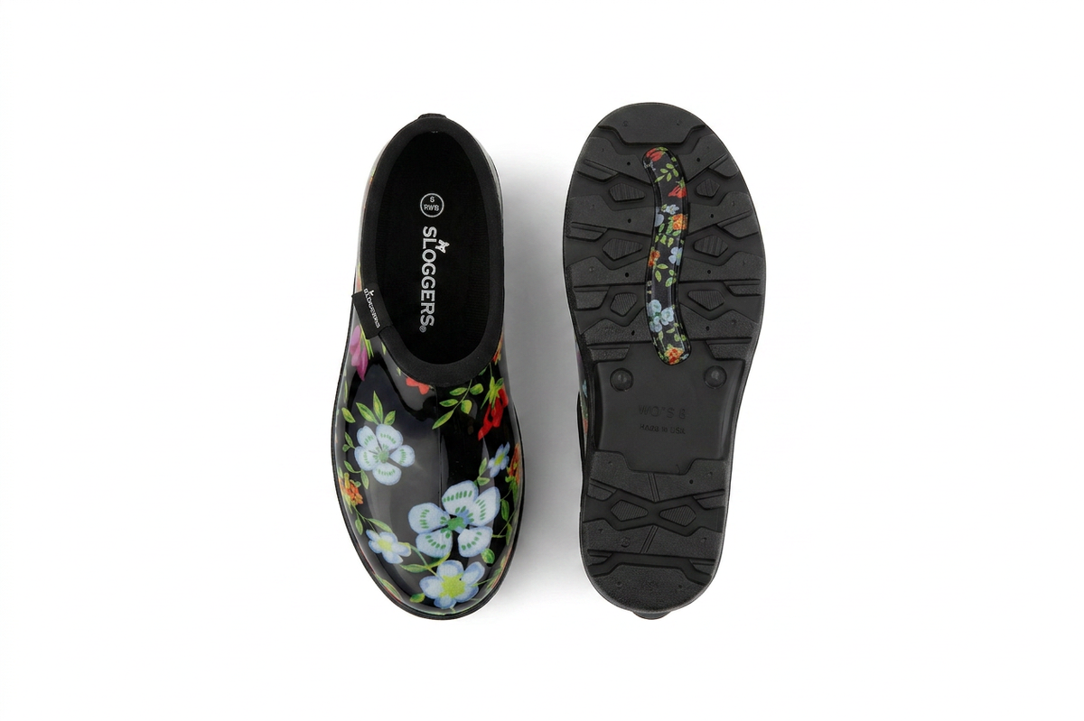 Sloggers Women's Original Garden Shoe in Meadow Black