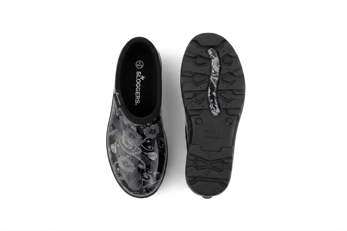 Sloggers Women's Original Garden Shoe in Mod Floral Black