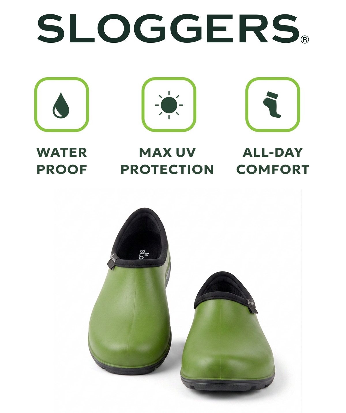 Sloggers Men's Original Garden Shoe in Cactus Green