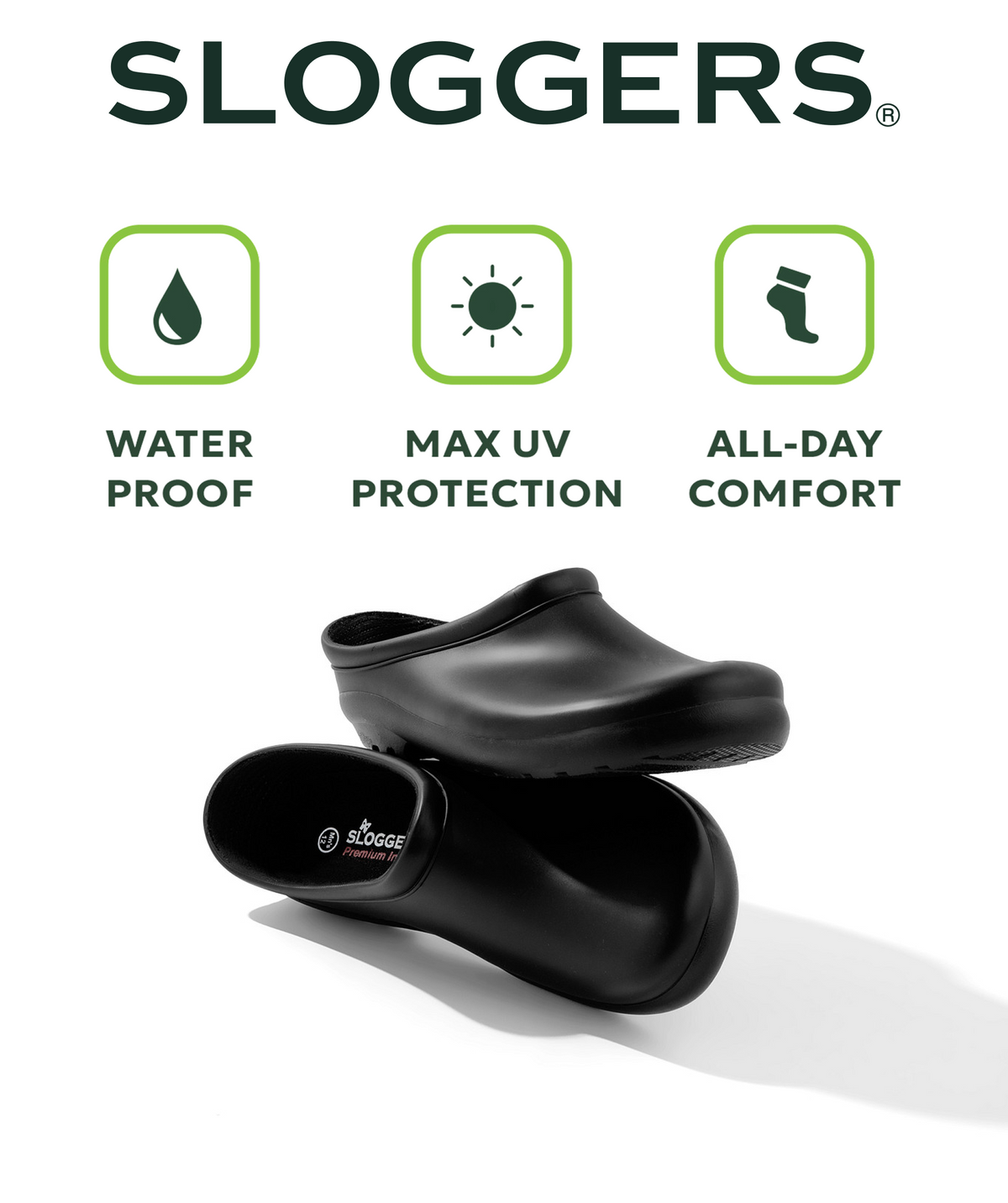 Sloggers Men's Premium Clog in Black