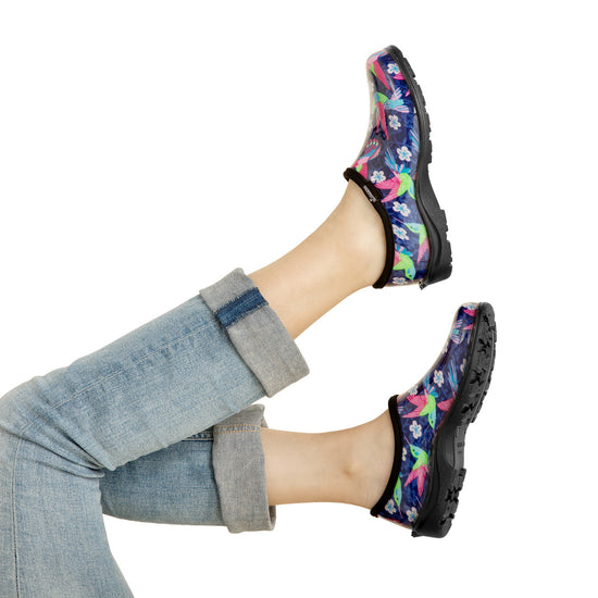 Sloggers Women's Original Garden Shoe in Hummingbird Blue-Pink